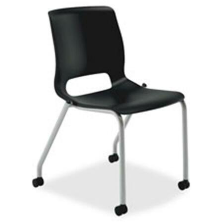 THE HON CO HONMG101ON 4-Leg Stack Chair- All Plastic- 23 in. x 21 in. x 32.25 in.- Onyx HMG1.N.A.ON.PLAT
